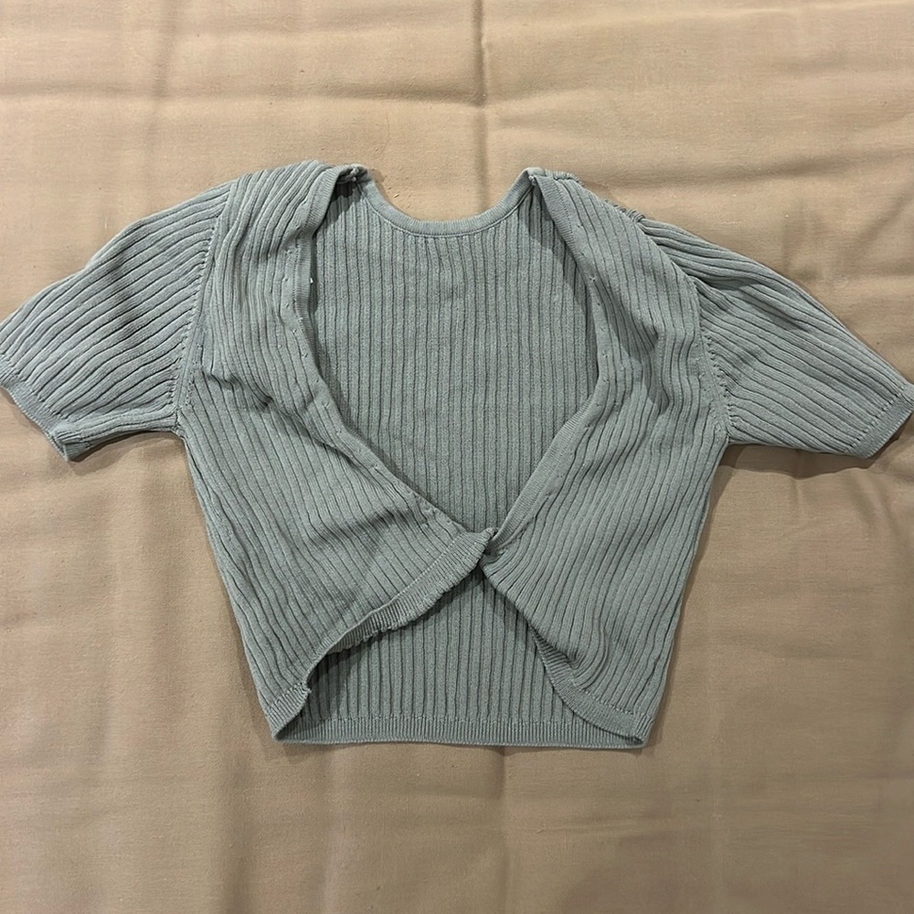 green reversible crop top